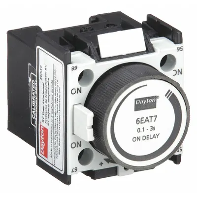 Dayton Timer Module: On Delay, 0.1 sec – 3 sec - Front-Mounted IEC Delay Timers