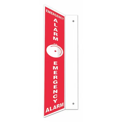CONDOR L-Shape Projection Emergency Alarm Sign - L-Shape Projection Emergency Alarm Signs