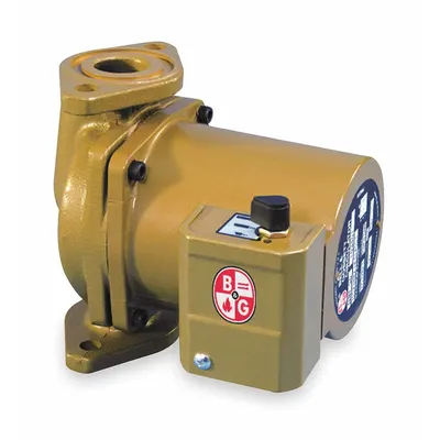 BELL & GOSSETT Circulating Pump: 1/6 hp HP, 115V AC, Bronze, 3, 36 gpm, 34 ft Max. Head - General-Purpose Inline Circulator Pumps