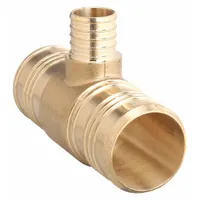 ZURN Barbed Tee: 2 in ID x 2 in ID x 1 in ID Size, Barbed x Barbed x Barbed, Brass, Crimp (MPN QQT885GX)
