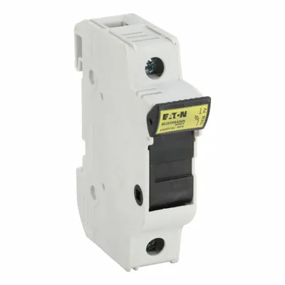 BUSSMANN Fuse Block: Finger-Safe, 1 Pole, 600 V AC, DIN Rail Mounting - UL Class CC Fuse Blocks