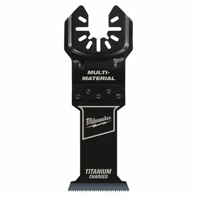 MILWAUKEE Oscillating Tool Blade: 1 3/8 in Blade Wd, 4 1/16 in Overall Lg, Straight Cutting - Open-Back Universal OIS Mounted Blades