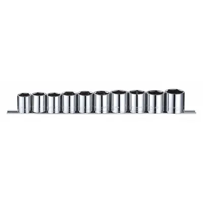 WESTWARD 10-Piece 1/2 in Drive Metric Socket Set, 6-Point, 22 mm to 32 mm - SAE & Metric Socket Sets