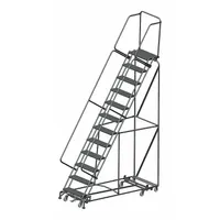 BALLYMORE Rolling Ladder: 10 ft Platform Ht, Unassembled, Steel, Wt-Actuated Step Lock, Perforated (MPN WA-AD-123214P)