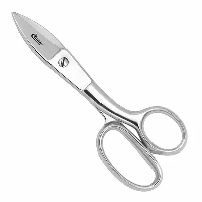 CLAUSS Industrial Shears: Right-Hand, 7 3/4 in Overall Lg, Serrated, Steel, Pointed - All-Metal Scissors