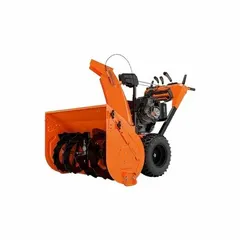 This ARIENS gas-powered snow blower is equipped with a 4-cycle engine and variable speed settings for adjustable operation. Designed for clearing snow from driveways, walkways, and parking lots, it features a 200° chute turning radius for directional snow placement.