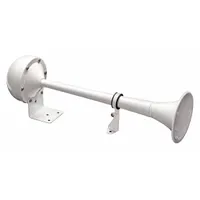 WOLO Electric Horn: 12V DC, Low Tone, Electric, White, Enamel/Painted, 115 dB Sound Level - Max (MPN 1110)