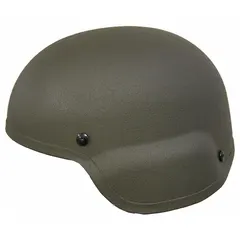 Level IIIA high cut helmet constructed from aramid, providing ballistic protection. Includes an integrated suspension system for impact and fragmentation resistance. Size M. Manufacturer part number ACH-MICH LE-IIIA-ODMD.