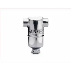 This inline strainer features a 304 stainless steel body and perforated screen with a T316 stainless steel seal and gray bowl. It has a 3/4" NPT connection and measures 6 1/8 inches in height. Used to filter particulates from process fluids in piping systems.