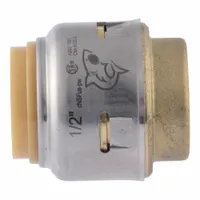 SHARKBITE MAX Push-Fit Cap: 5/8 in OD Size, Push-to-Connect, Brass, Coupling (MPN UR514)