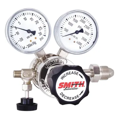 SMITH EQUIPMENT High Purity Gas Regulator: Two Stage, CGA 580 Inlet, 1/4" Tube Outlet - High-Purity Air & Inert Gas Regulators