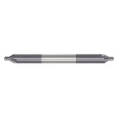 APPROVED VENDOR #8 Plain-Tip Center Drill, 82°, 6 in Overall Length, AlTiN Coated Carbide, Double End