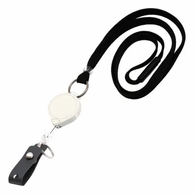 KEY-BAK Badge Holder: Split Key Ring/Strap, Horizontal/Vertical, 1/2 in Badge Pouch Wd - Lanyards, Cords, & Chains for Badges