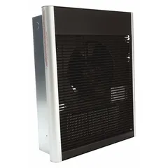 DAYTON Recessed Electric Wall-Mount Heater: 3600 W/4800 W, 208/240V AC, Single Phase, Bronze. Key specifications — Grille Color: Bronze; Programming Capability: Non-Programmable; Wattage Output: 3600 W/4800 W; Voltage, Phase: 208/240V AC, 1-phase; Rough-In Dimensions - H x W x D: 18-1/4 in x 14-1/4 in x 3-7/8 in; Nominal Voltage - HVAC: 240V AC; Brand: DAYTON; Phase: Single.