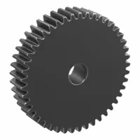 Hubless Spur Gear: Module m 1, 45 Teeth, 8 mm Bore Dia, Black Oxide Coated Carbon Steel, Plain Bore (MPN SSA1-45)