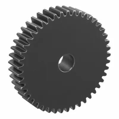 KHK GEARS Hubless Spur Gear: Module m 1, 45 Teeth, 8 mm Bore Dia, Black Oxide Coated Carbon Steel - Hubless Metric Spur Gears