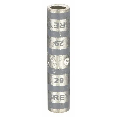 THOMAS & BETTS Open Barrel Splice: 4 AWG Wire Size, Gray Code, 1.75 in - Crimped Butt Splice Compression Connectors