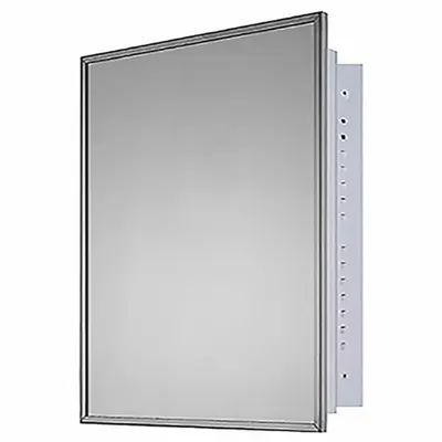 KETCHAM Medicine Cabinet: Rectangular, Glass, 30 in Overall Ht, 24 in Overall Wd - Mirrored Medicine Cabinets