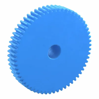 KHK GEARS Machined Spur Gear: Module m 1, 60 Teeth, 10 mm Bore Dia, Nylon, 20° Pressure Angle - Metric Spur Gears with Standard Hub