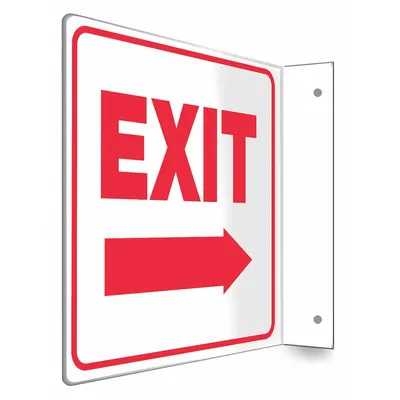 CONDOR L-Shape Projection Exit (Right Arrow) Sign - L-Shape Projection Exit (Right Arrow) Signs