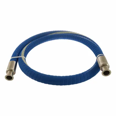 CONTINENTAL Suction and Discharge Hose: 2 in Hose Inside Dia., 200 psi, Blue - Polyethylene Potable Water Suction & Discharge Hose Assemblies with Corrugated EPDM Cover and Double Helix Wire Reinforcement