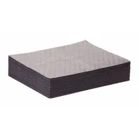PIG Sorbent Pad: 14 1/16 oz Volume Absorbed Per Pad, 20 in x 15 in Pad Size (L x W), Gray, 50 PK (MPN MAT172)