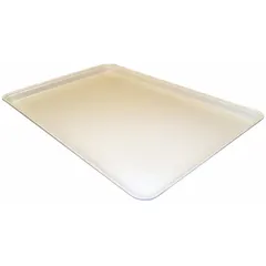 This white fiberglass assembly tray measures 25-3/4 x 17-7/8 x 1-1/8 inches and does not include drop sides. It is used for organizing and transporting small parts in industrial assembly, manufacturing, and warehousing environments.