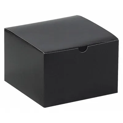 PARTNERS BRAND Gift Box: 6 in Inside Lg, 6 in Inside Wd, 4 in Inside Ht, Kraft - Gloss Gift Boxes