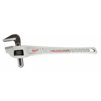 MILWAUKEE Offset Pipe Wrench: Aluminum, 2 in Jaw Capacity, Serrated, 18 in Overall Lg, Ergonomic (MPN 48-22-7185)