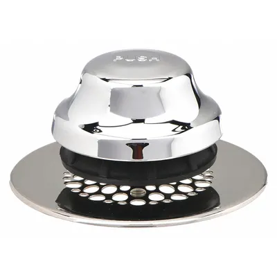 WATCO Drain Stopper: Plastic/Stainless Steel, Chrome-Plated, 2 7/8 in Overall Dia - Bathtub Drain Stoppers