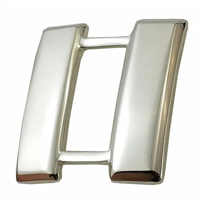HEROS PRIDE Metal Rank Insignia: Capt. Bars - Smooth, 3/4 in, Silver, Metal, Clutch Pin - Metallic Insignia