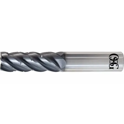 OSG Corner Radius End Mill: Carbide, TiAlN Coated, 5 Flute, 5/8" Mill Dia, 1-1/4" LOC - Fast-Cutting Carbide Corner-Radius End Mills for Stainless Steel & Super Alloys