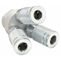 SPEEDAIRE Air Gun Manifold: Aluminum, (3) 1/4 in Automotive Couplers/Manifold, 3 in Overall Lg (MPN 22YK98)