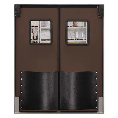 CHASE Swinging Door: Polyethylene, 2 Doors, Brown, 7 ft Door Wd, 8 ft Door Ht - Insulated Swinging Doors
