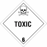 BRADY DOT Container Placard: Toxic 6, 10 3/4 in x 10 3/4 in, 10 3/4 in Label Ht, 10 3/4 in Label Wd (MPN 60425)