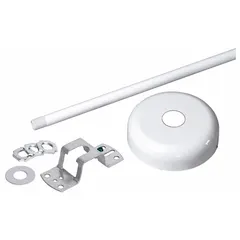 Swivel stem for individual or continuous row mounting of surface and industrial fixtures. Measures 1/2 in wide, 18 in long, and 18 in high. Suitable for panel and troffer light installations.