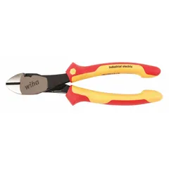 Insulated diagonal-cutting pliers with standard-cut oval jaws. Jaw length 7/8 in, jaw width 1/4 in, suitable for manual straight cutting of wire and cable in general industrial maintenance and electrical work.