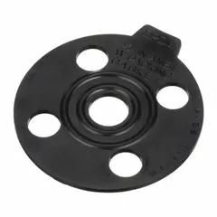 This EPDM full-face gasket with inner ring is designed for 10-inch pipe flanges. It measures 5/64 in thick with a 10 3/4 in inside diameter and is black. The low-torque design facilitates installation. Typical applications include sealing flanged joints in piping systems handling water, steam, or mild chemicals.