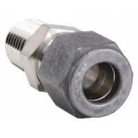 PARKER Compression Fitting Adapter: 1/8 in OD x 1/4 in Pipe Fitting Size, Compression x MNPT (MPN 2-4 FH4BZ-SS)