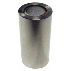 This cylindrical neodymium magnet has a 3/8 in outside diameter, 0.75 in thickness, and an 8-32 tap size. It provides a maximum pull force of 9 lbf and is suitable for holding, positioning, and retrieving ferrous parts in industrial maintenance, assembly, and material handling applications.