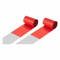 This wax/resin thermal transfer ribbon is red, 4.33 inches wide, 1476 feet long, with a 1-inch core. It is used for printing durable labels and barcodes in industrial environments such as product identification, asset tracking, and safety labeling