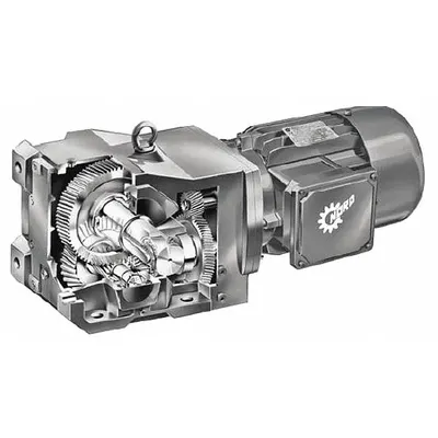 NORD Gearmotor: Right Angle, Single Output Shaft, 3-Phase, TEFC, 18 RPM - Right Angle Shaft Washdown-Duty AC Gearmotors