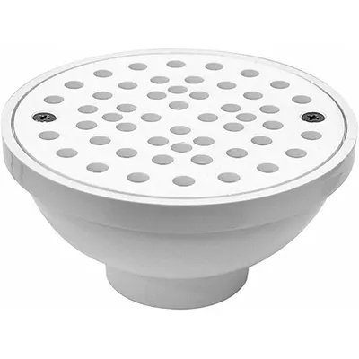 OATEY Floor Drain: 6 5/8 in Overall Dia, 6 3/4 in Grate Size, 2 in Nominal Pipe Size - Plastic Floor Drains for Unfinished Floors