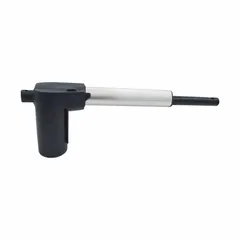 Plastic foot actuator in silver finish, compatible with Span America healthcare bed models QD1000, QD2000, and QD2250. Used as a replacement part to adjust the foot section of the bed for patient positioning and caregiver access in medical settings.