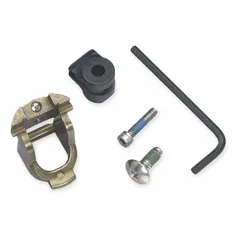 This brass handle adapter features a chrome finish and is designed for use with Moen faucets. The kit includes a handle connector, two mounting screws, and a hex wrench for installation. Suitable for replacing or repairing faucet handle assemblies in residential and light commercial plumbing applications.