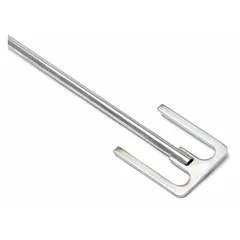 Anchor-type impeller for overhead stirrers with a 1/4 in shaft diameter and 15 3/4 in shaft length. Used for mixing and homogenizing fluids in laboratory and industrial processes requiring efficient agitation.