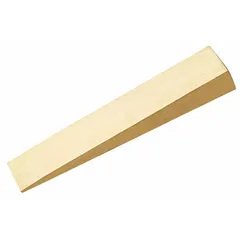 This non-sparking set-up wedge is made of beryllium copper alloy, measuring 2 inches in width with a maximum height of 3/4 inch. It is used for aligning and separating flanges in hazardous environments where spark prevention is critical.