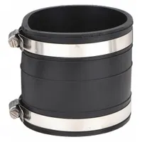 FERNCO Flexible Pipe Straight: PVC, For 3 in Pipe, PVC, 4 in Overall Lg, 2 Clamps Included (MPN 1060-33)