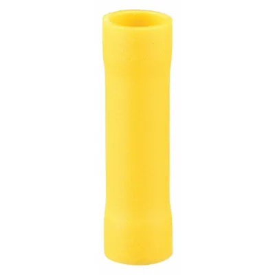 OEM Butt Splice Connector: Yellow, Vinyl, For Wire Size 12 AWG – 10 AWG, 600 V - Insulated Butt Splice Connectors