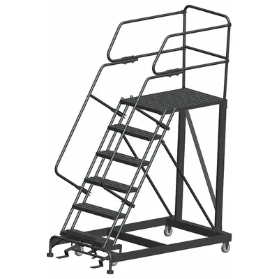BALLYMORE Mobile Work Platform: 5 ft Platform Ht - Max, 36 in x 36 in, Steel - Manual-Lock Rolling Single-Access Platforms